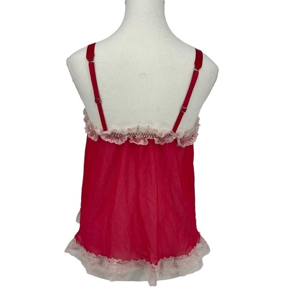 Victoria’s Secret Babydoll Lingerie Lace Chiffon Pink Size Small - Picture 3 of 6